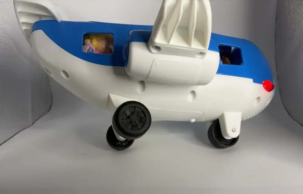 Fisher Price Little People Travel Together Airplane Blue Jet, Sounds 12”x6”x11”